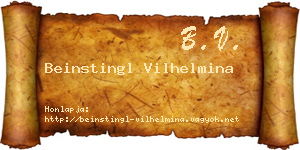 Beinstingl Vilhelmina névjegykártya